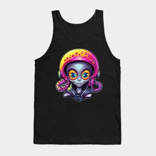 Grey Alien Rider With Helmet Gear Tank Top